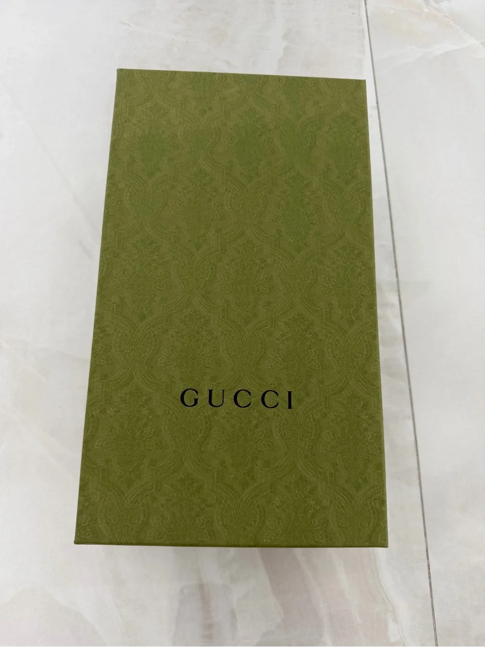 Gucci Mens Green Shoe Box 2 Linen Textured Dust Bags Logo Tissue Paper Inserts
